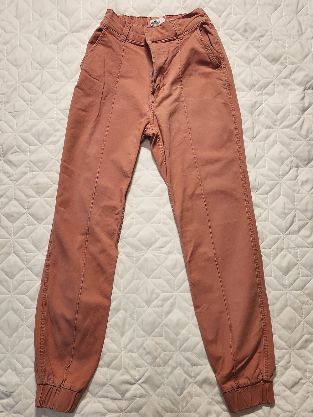 Rust-Tone Casual Jogger Pants